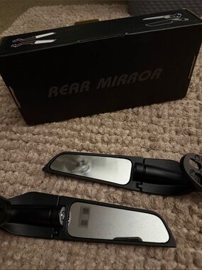 Universal Black Rear View Mirrors for motorcycle- Pair